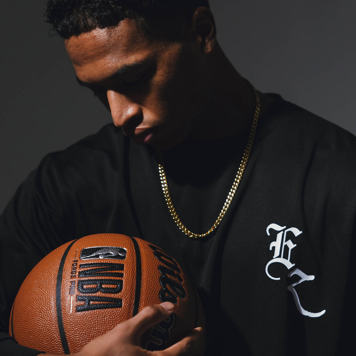 Multi-font oversized long sleeve T-shirt (EZBH)