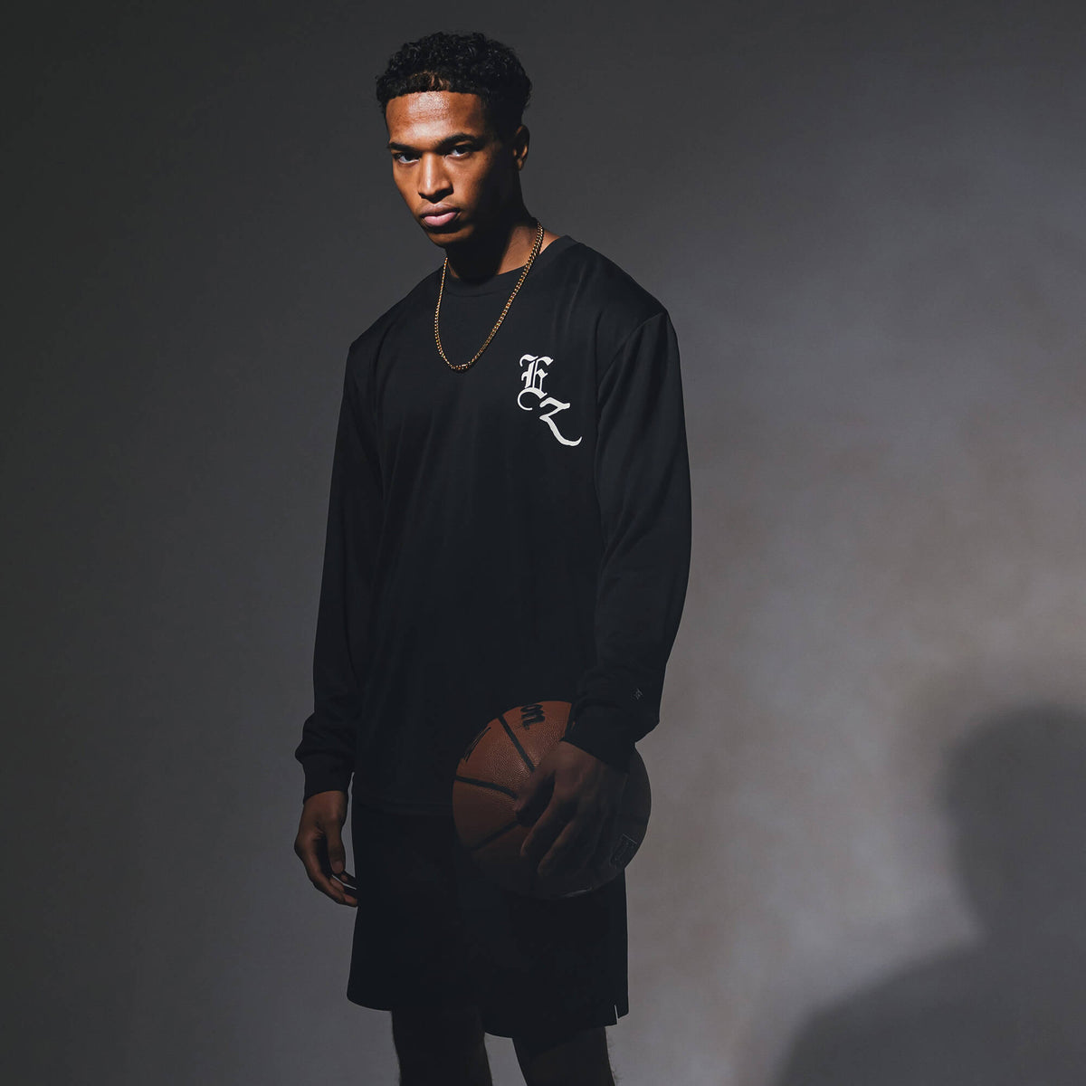 Multi-font oversized long sleeve T-shirt (EZBH)