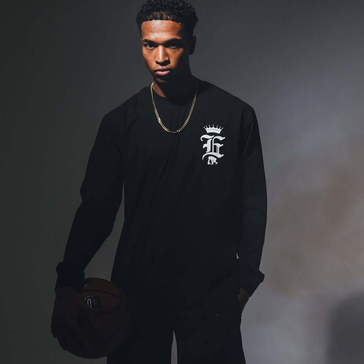 Crown Oversized Long Sleeve T-shirt (EZBH)