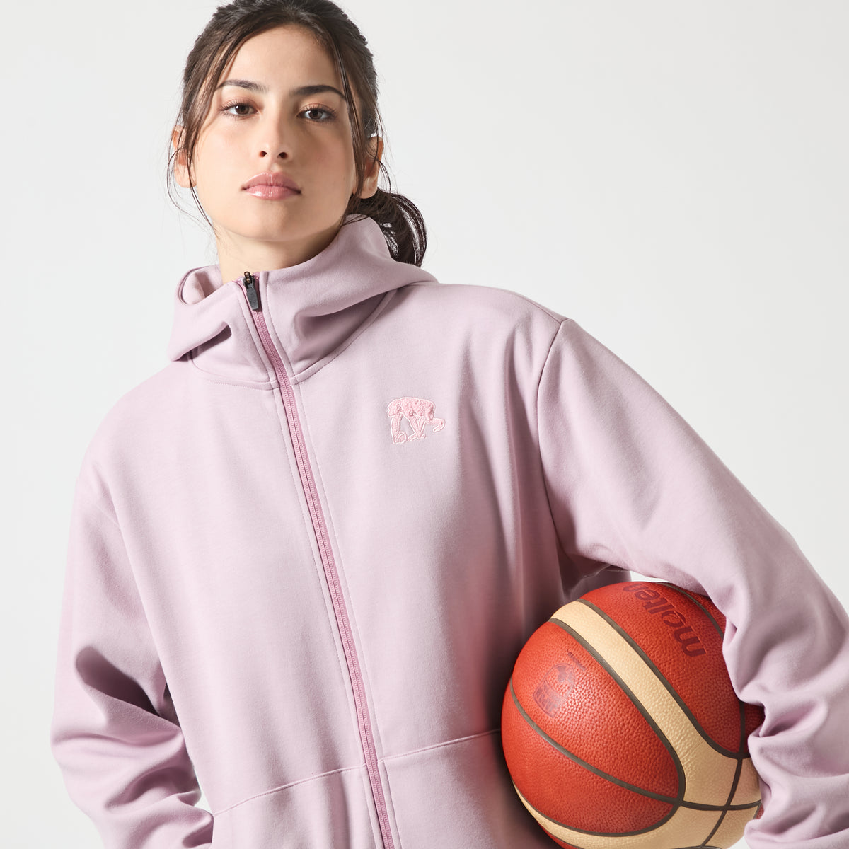 Double Face Sweat Chenille Patch ZIP Up Parka