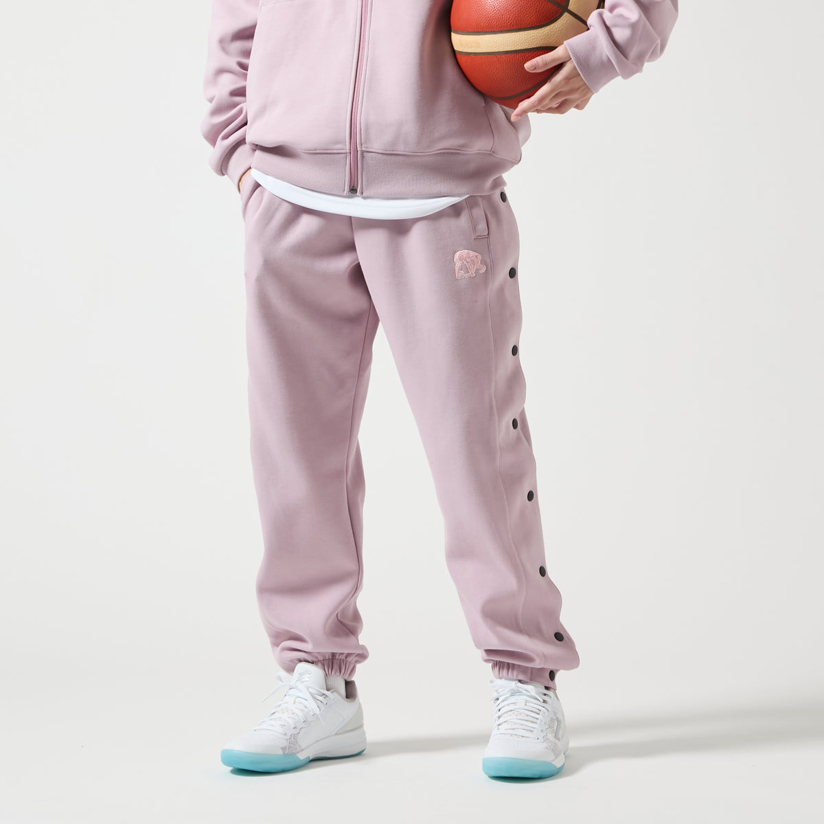 Double-faced sweatshirt Chenille patch Full open wide pants