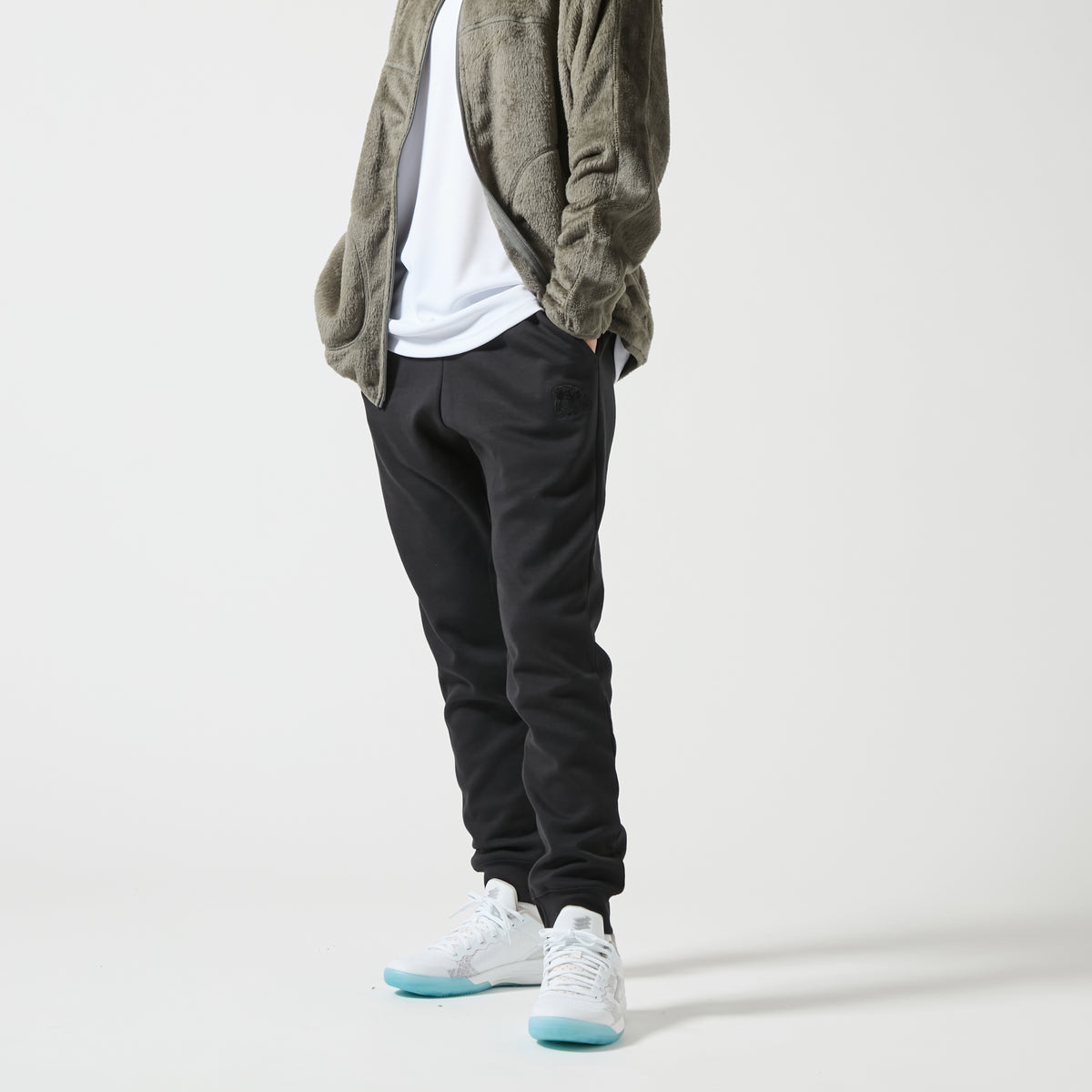 Double-faced sweatshirt Chenille patch Jogger pants