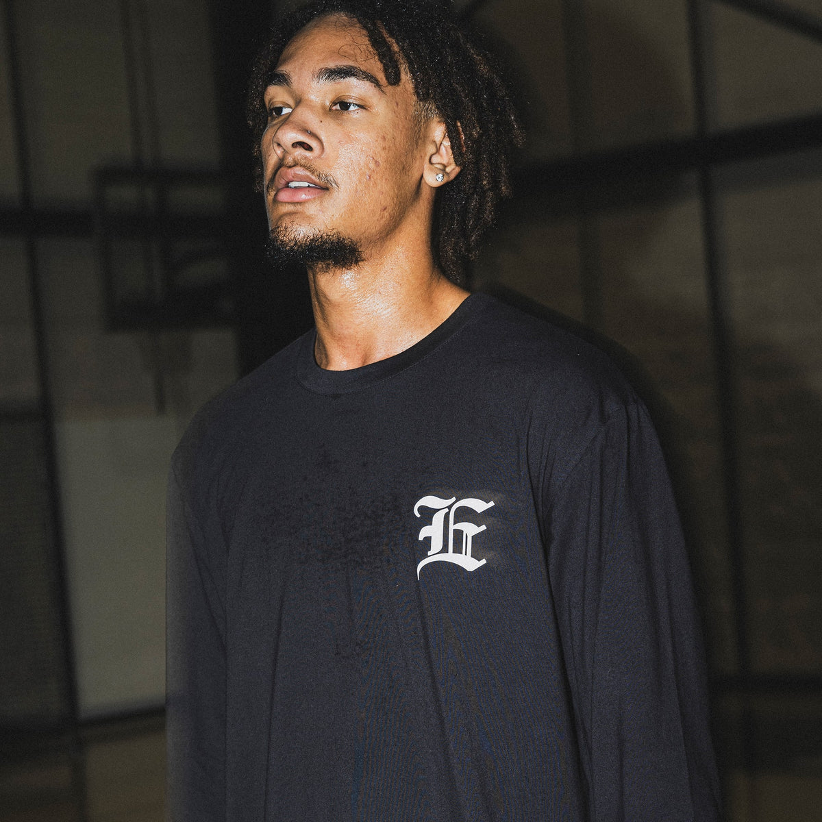 Emblem Oversized Cotton Long Sleeve T-shirt (EZBH)