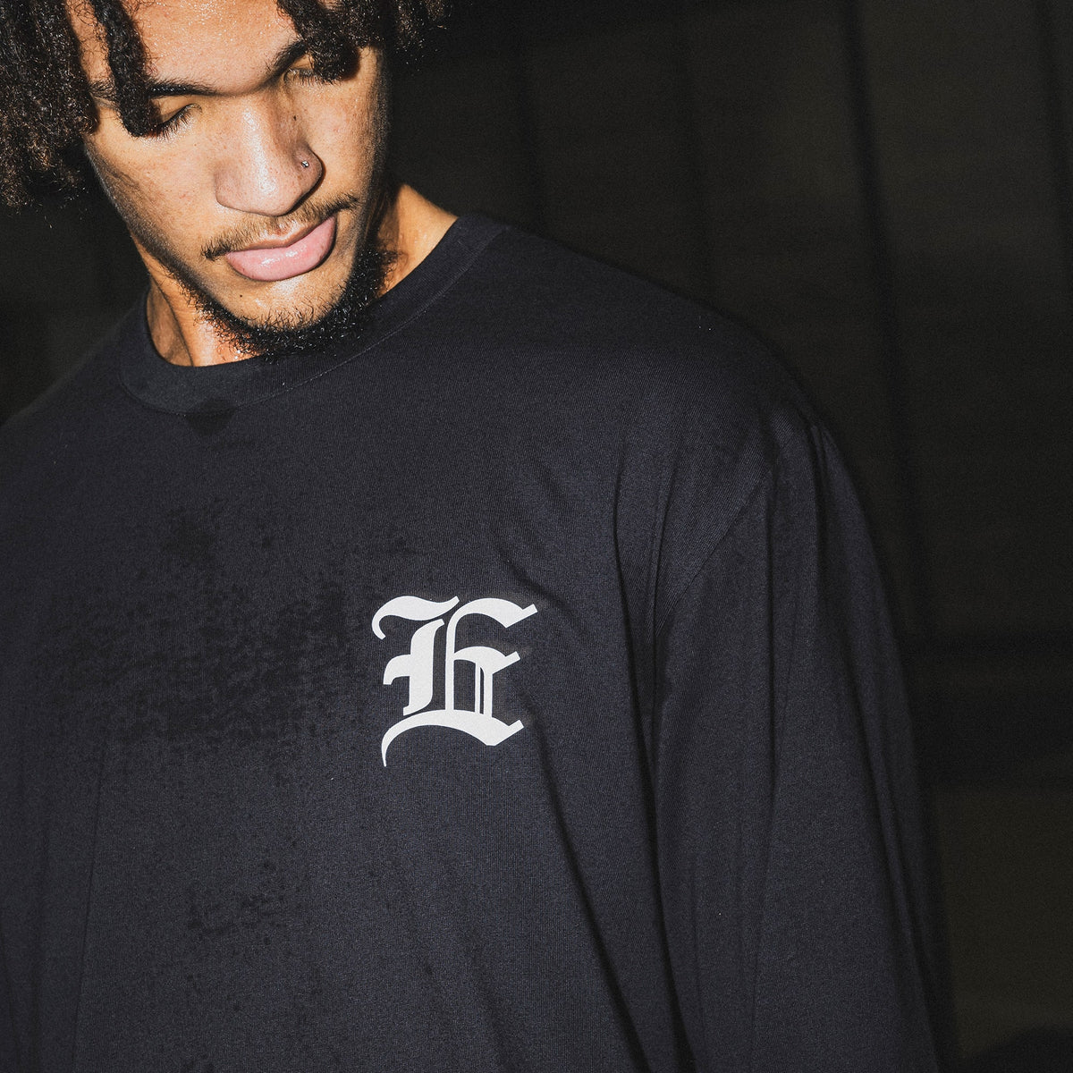 Emblem Oversized Cotton Long Sleeve T-shirt (EZBH)