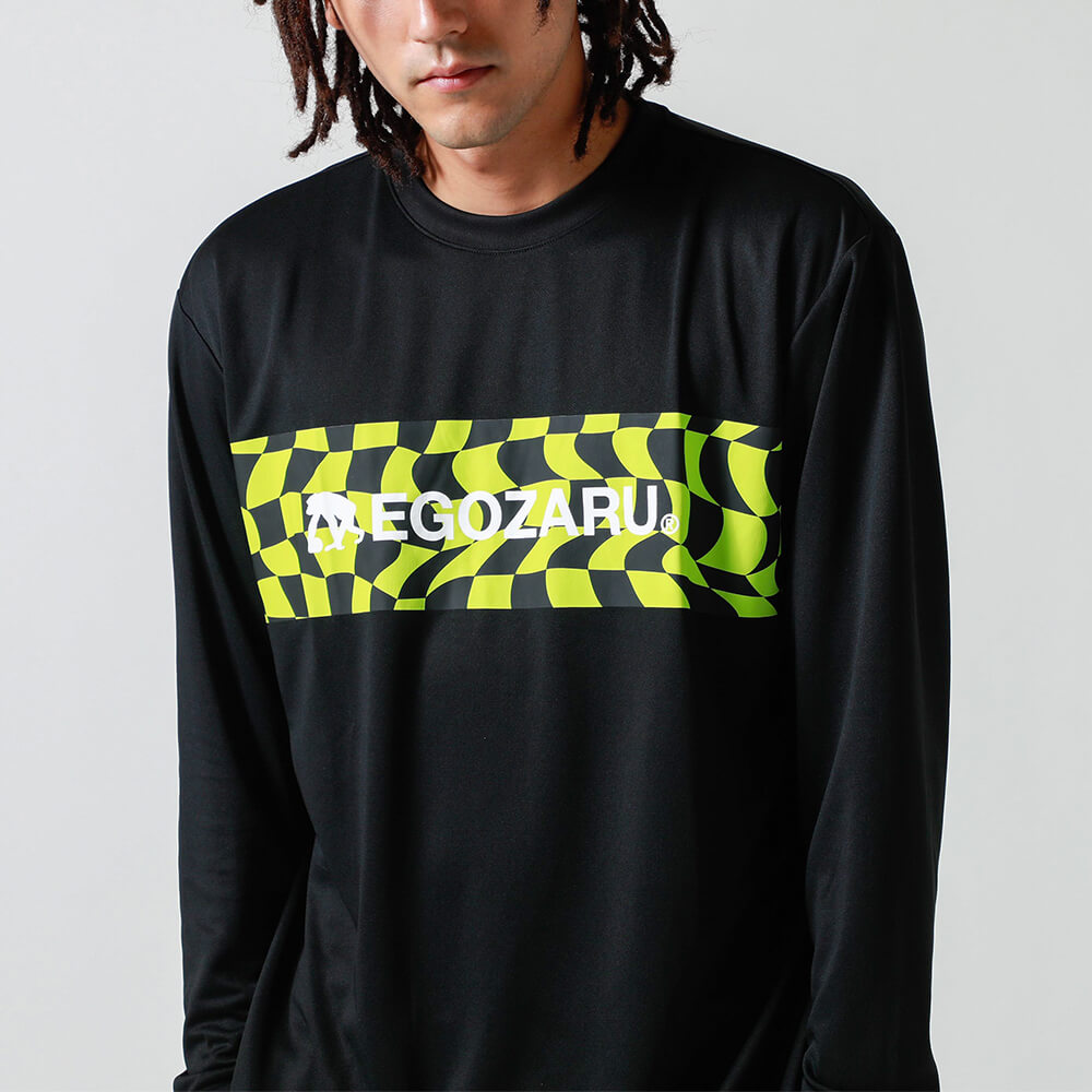 チェッカード スウィッチ ロングTシャツ