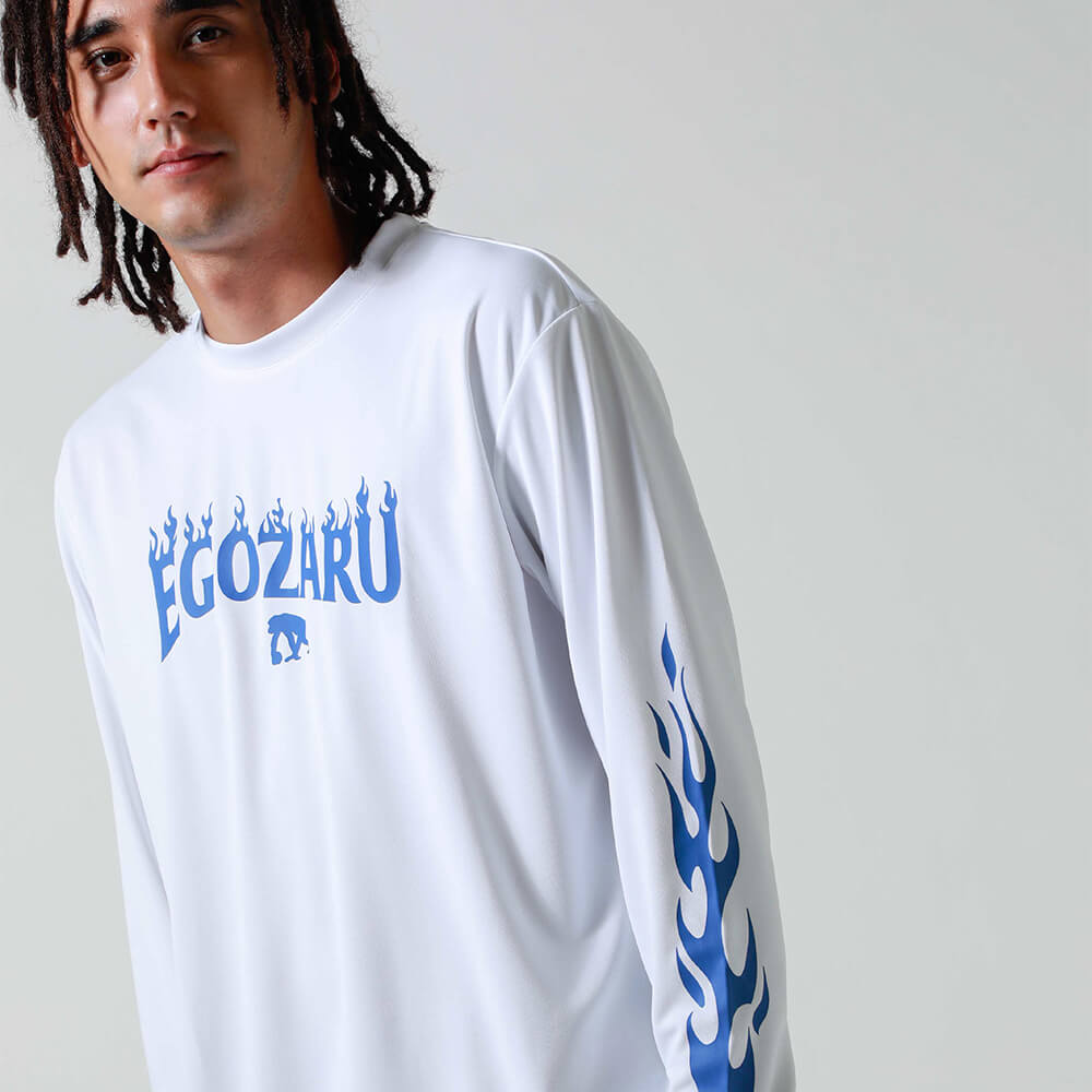 Flame sleeve print long t-shirt