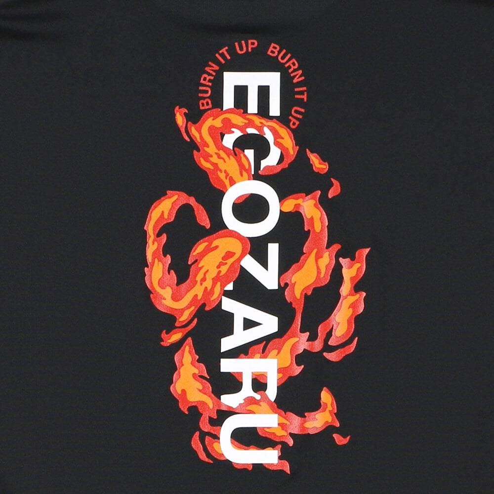 Flame Back Print Long T-Shirt
