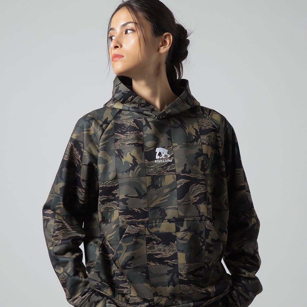 Printed sweat parka