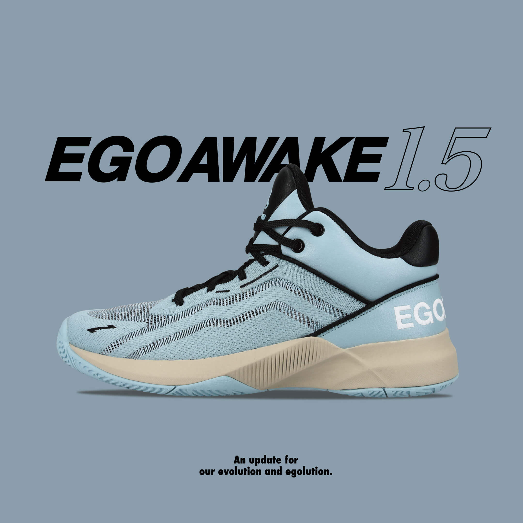 バスケットボール バスケ バッシュ EGO Awake 1.5 エゴアウェイク 安定 ミッドカット EZFW23-008-190 ライトブルー