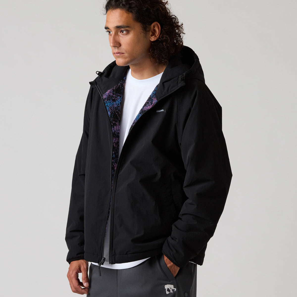 Reversible boa fleece jacket