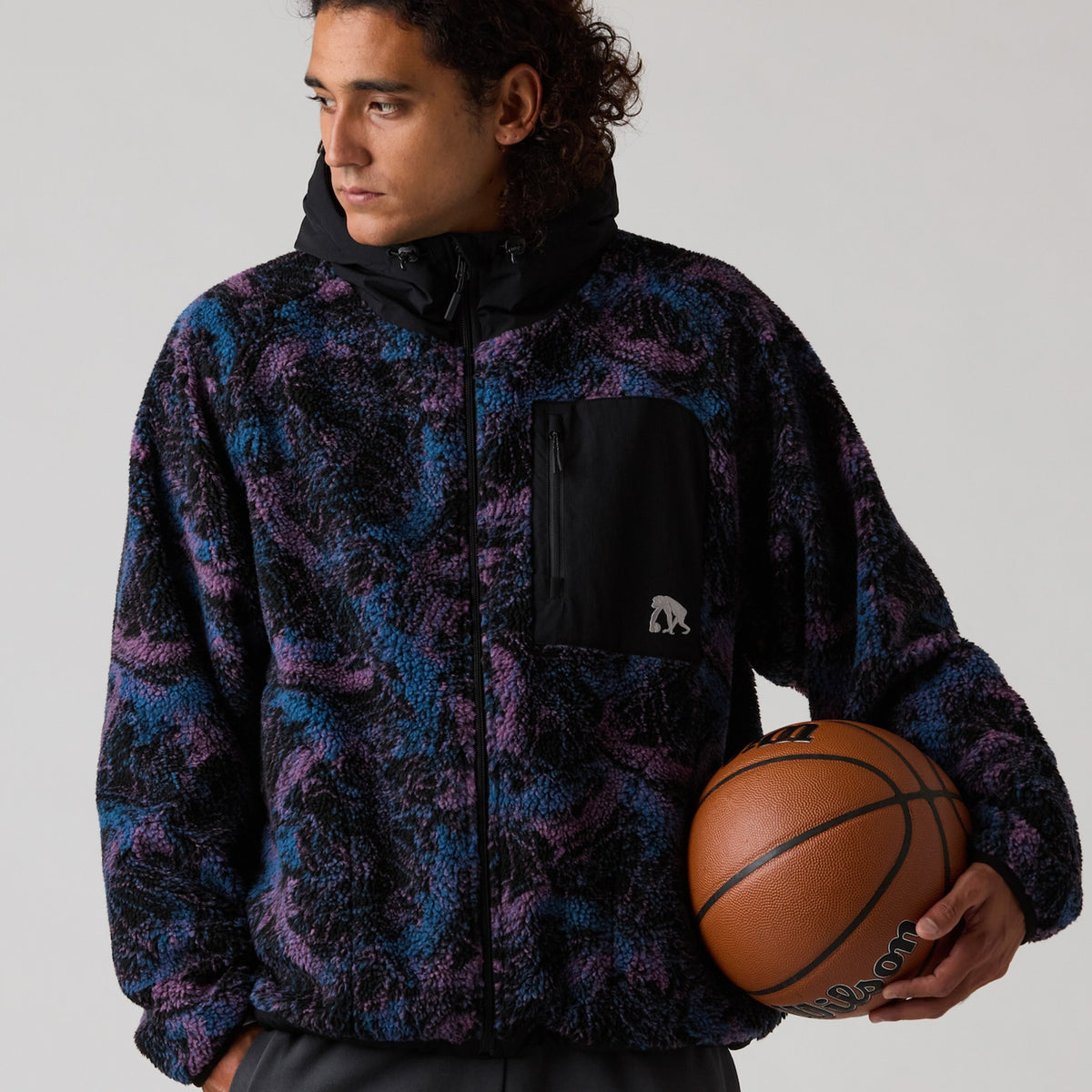 Reversible boa fleece jacket