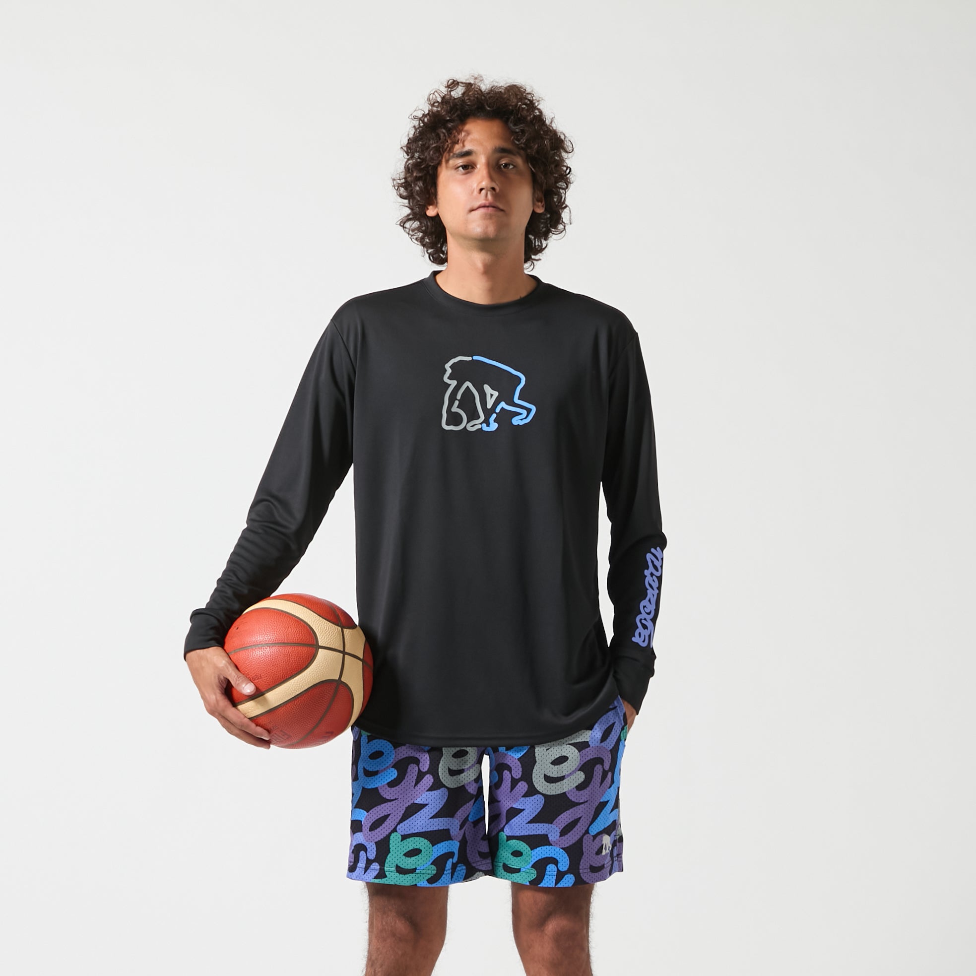 CTLS  サルエル　スウェット　黒　ウエストゴム　刺繍ロゴ　裾リブ　ペイズリー サルエルパンツ Wウエスト メンズ ブラック 黒 サルエル ボトムス