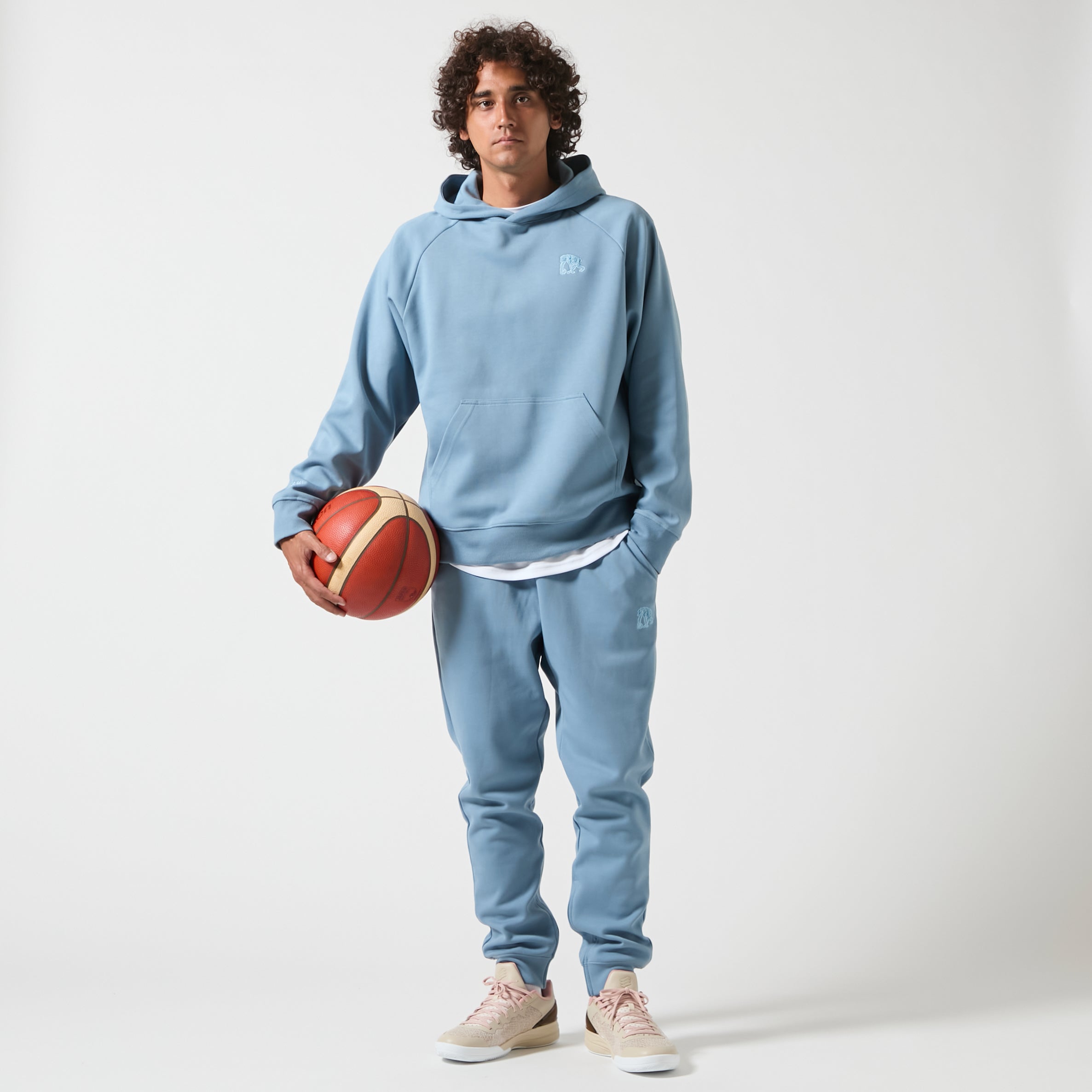 ダブルフェイス スウェット シェニールパッチ プルオーバーパーカ