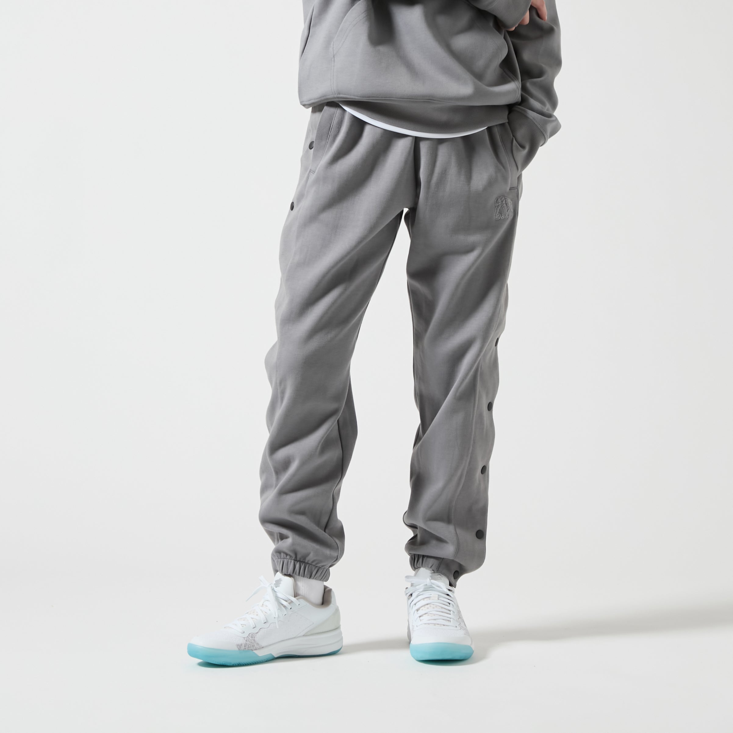 ダブルフェイス スウェット シェニールパッチ フルオープン ワイド