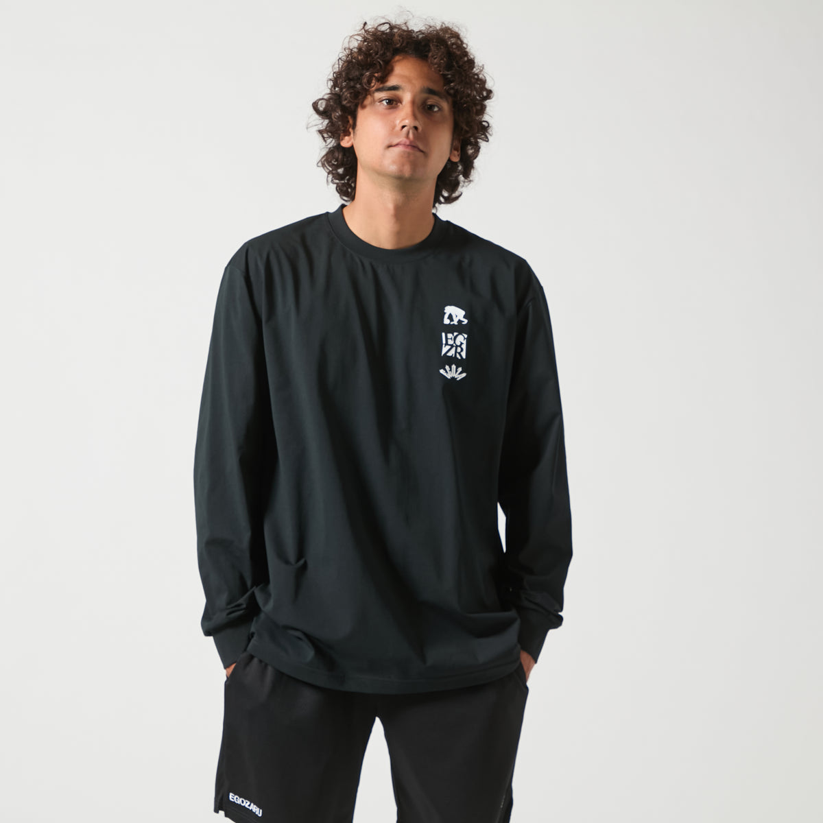BIG silhouette icon back print long sleeve t-shirt