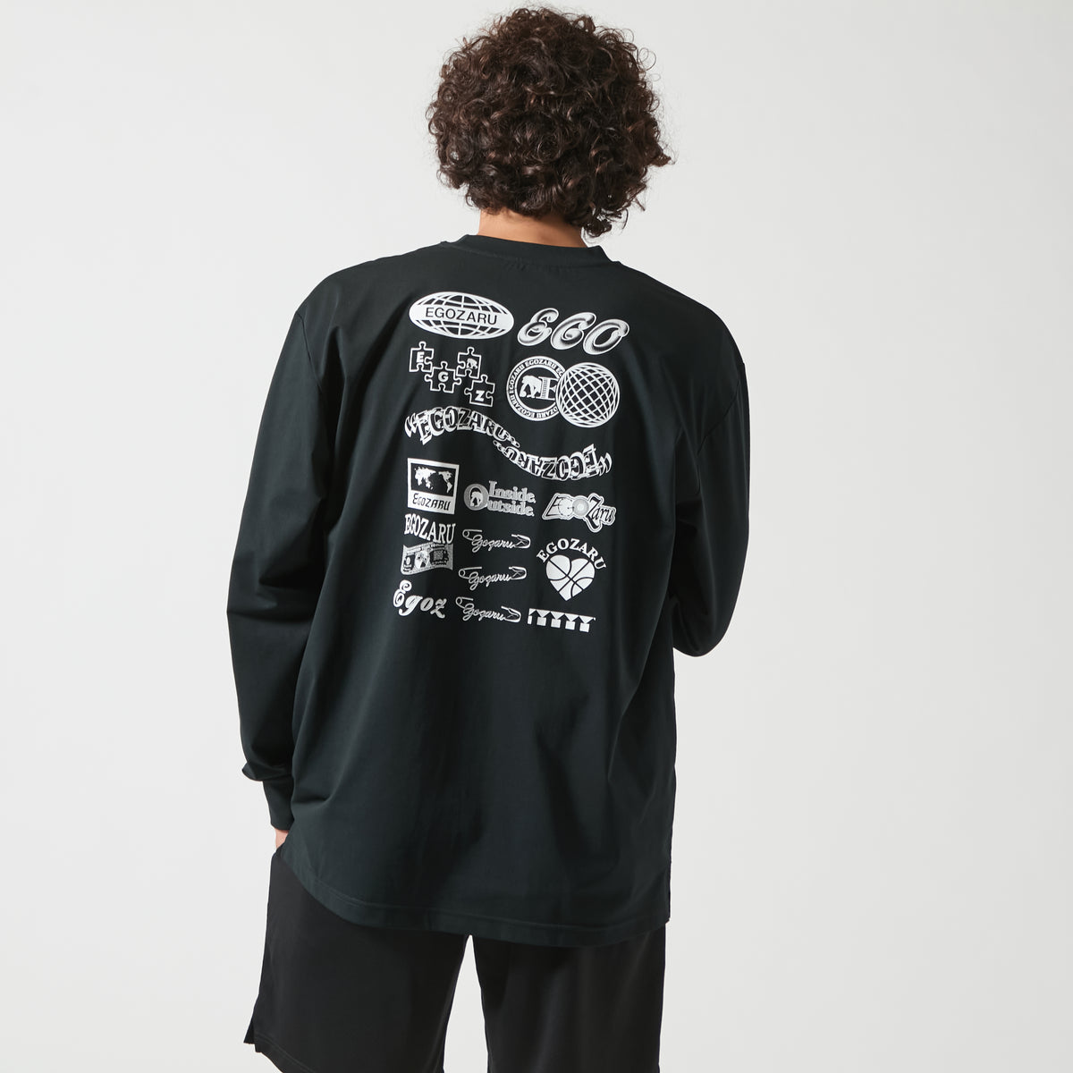 BIG silhouette icon back print long sleeve t-shirt