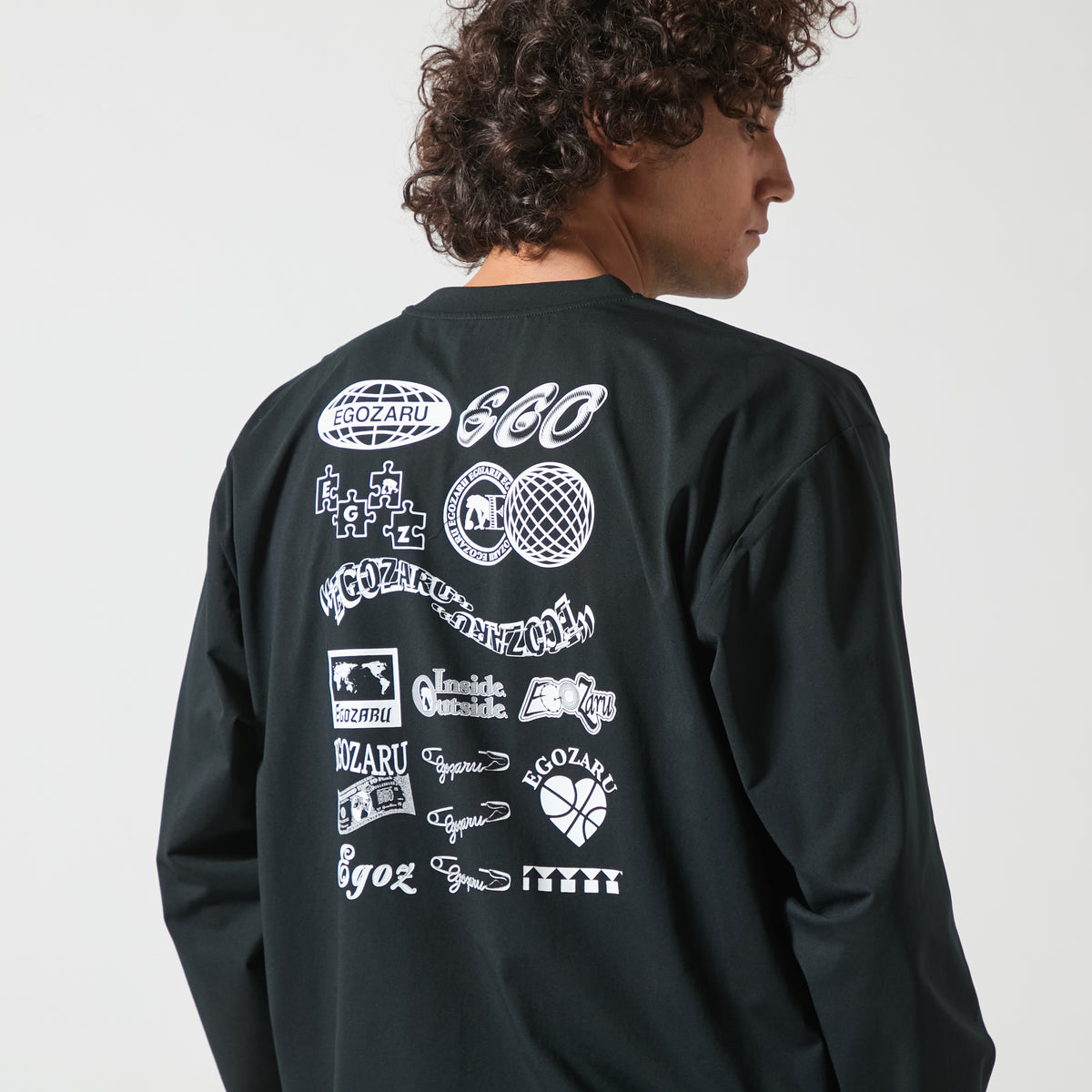 BIG silhouette icon back print long sleeve t-shirt