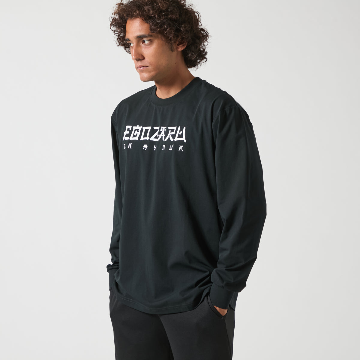 BIG silhouette Oriental logo long sleeve T-shirt