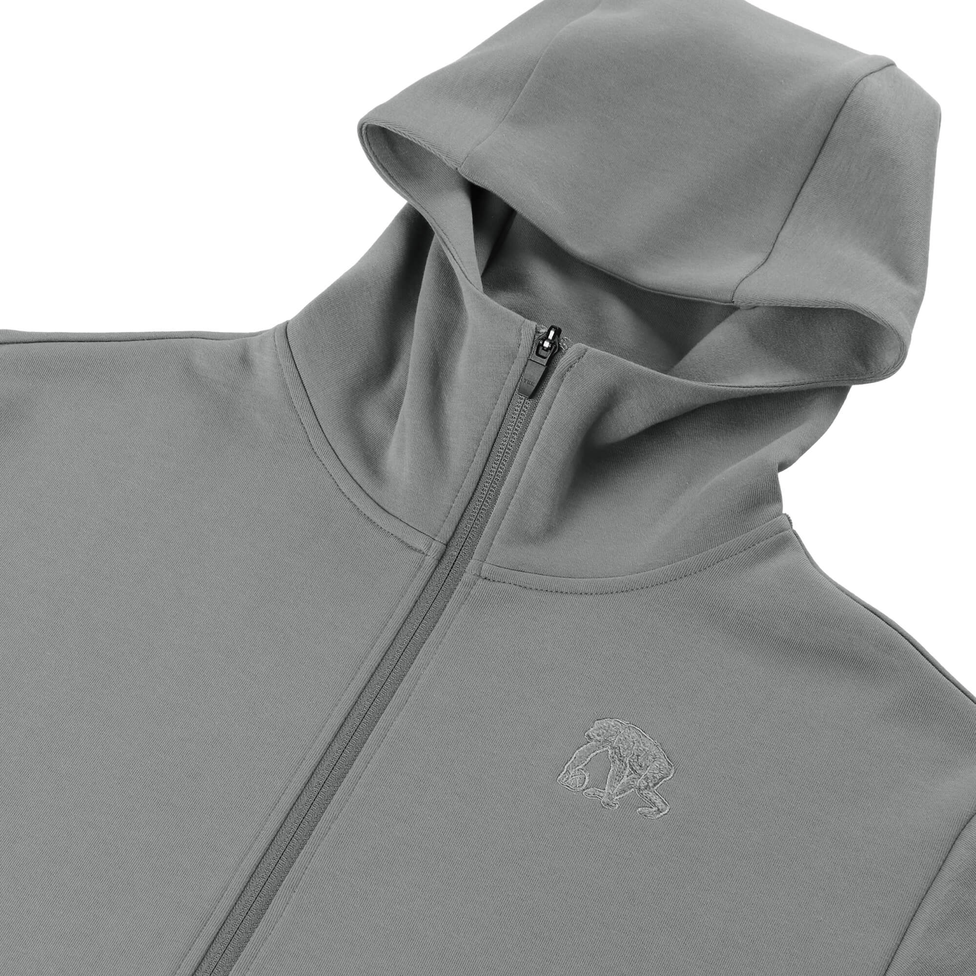 ダブルフェイス スウェット シェニールパッチ ZIPアップパーカ