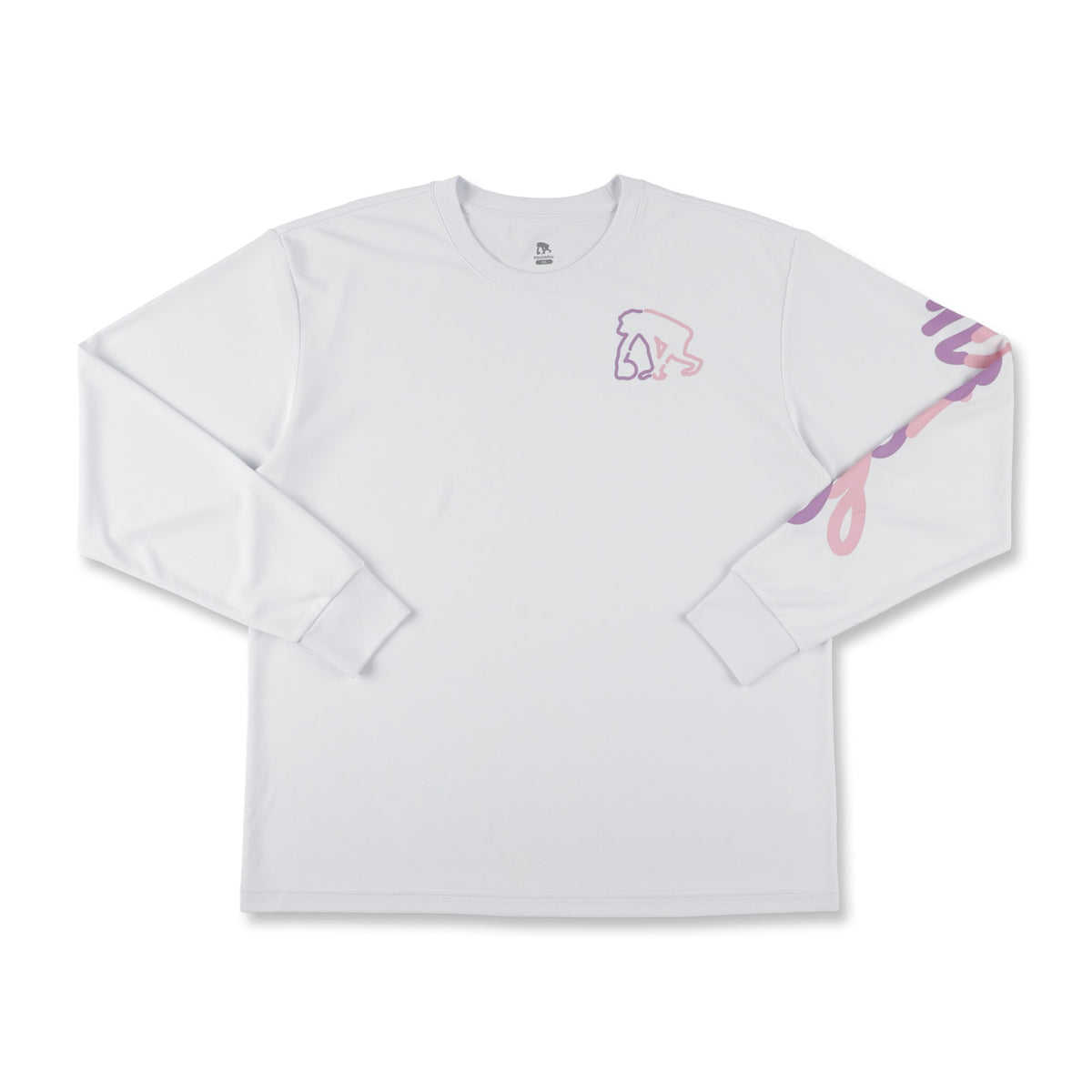 Multi-script sleeve print long sleeve T-shirt