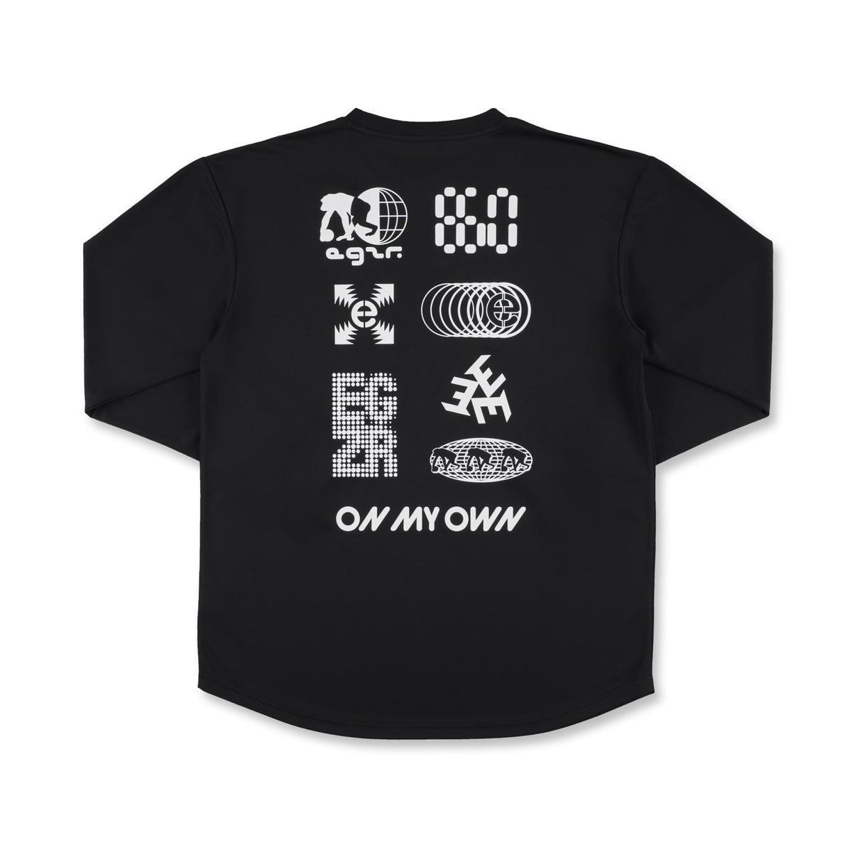 レトロテクノ バックプリント ロングスリーブTシャツ