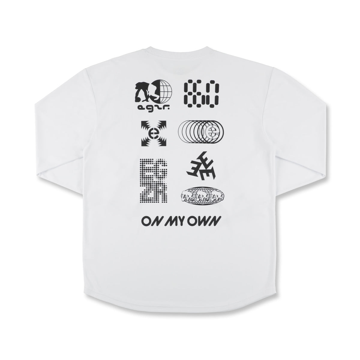 レトロテクノ バックプリント ロングスリーブTシャツ