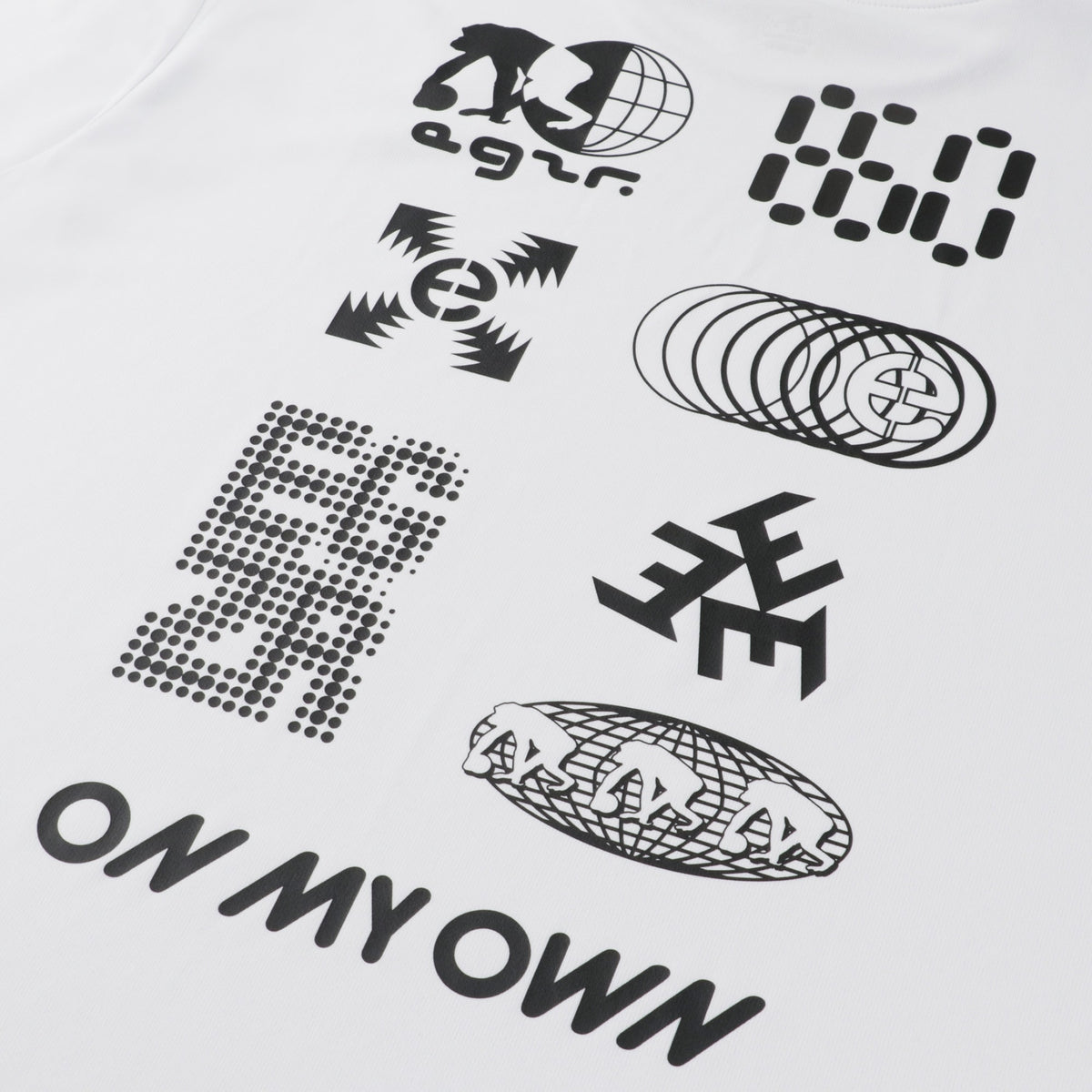 レトロテクノ バックプリント ロングスリーブTシャツ