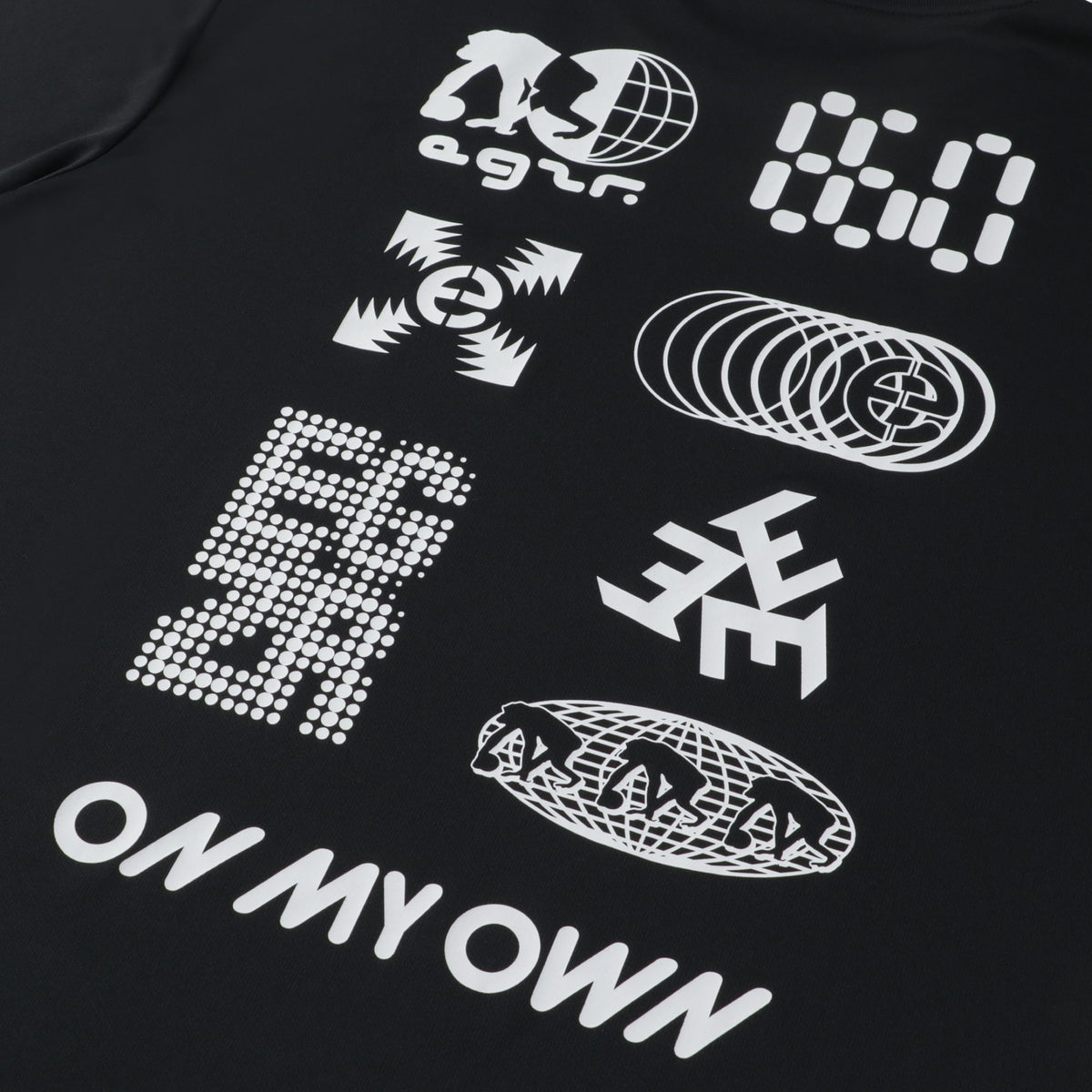 レトロテクノ バックプリント ロングスリーブTシャツ