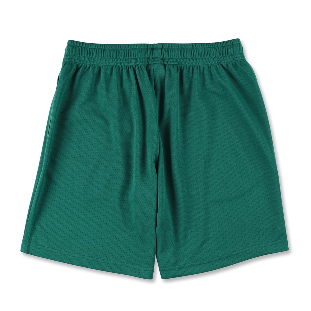 [Length on the knee] Cut -off solid mesh shorts