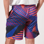 [Heart on the knee] Cut -off wide geometric shorts
