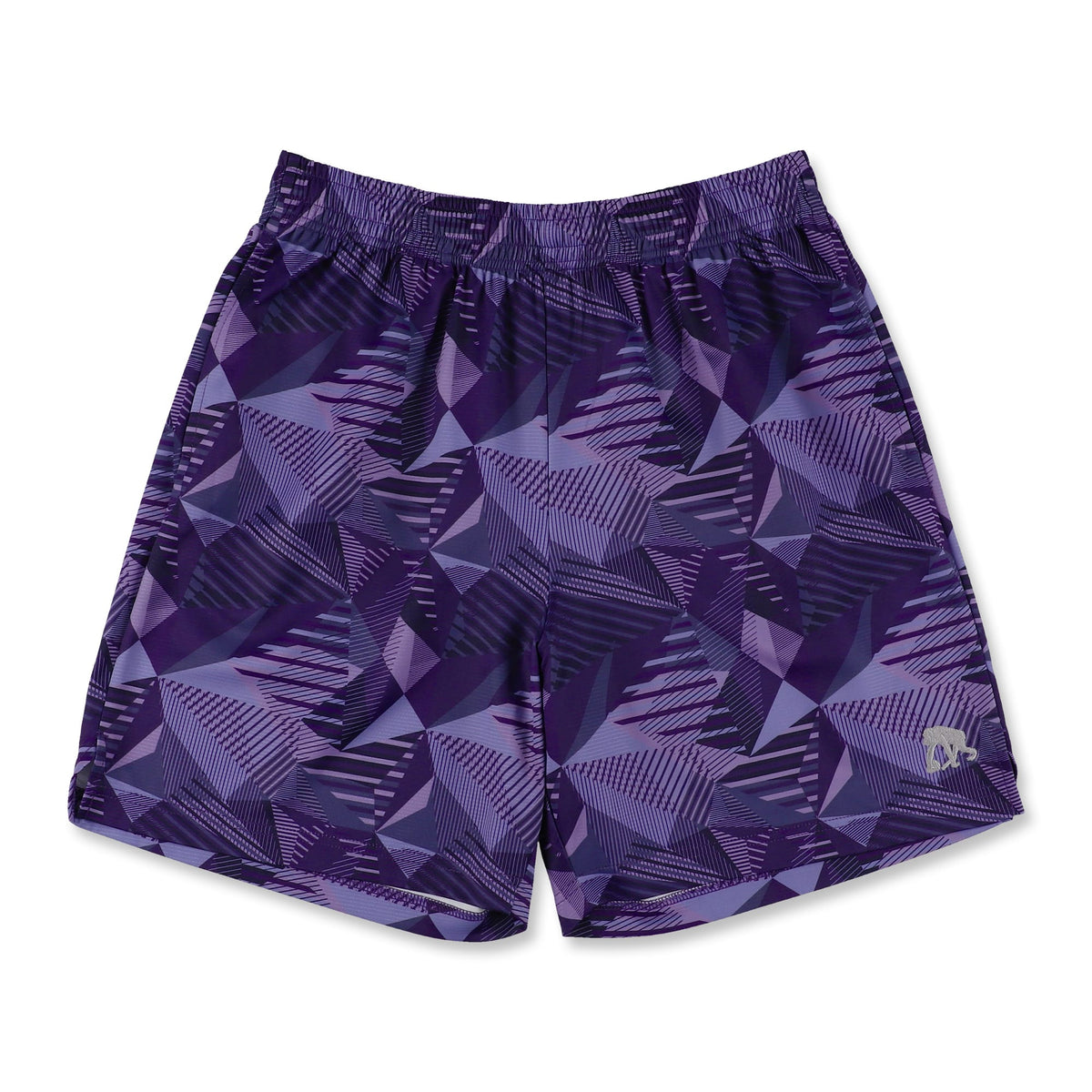 ［ひざ上丈］ワイドジオメトリック ズームアウト カットオフショートパンツ