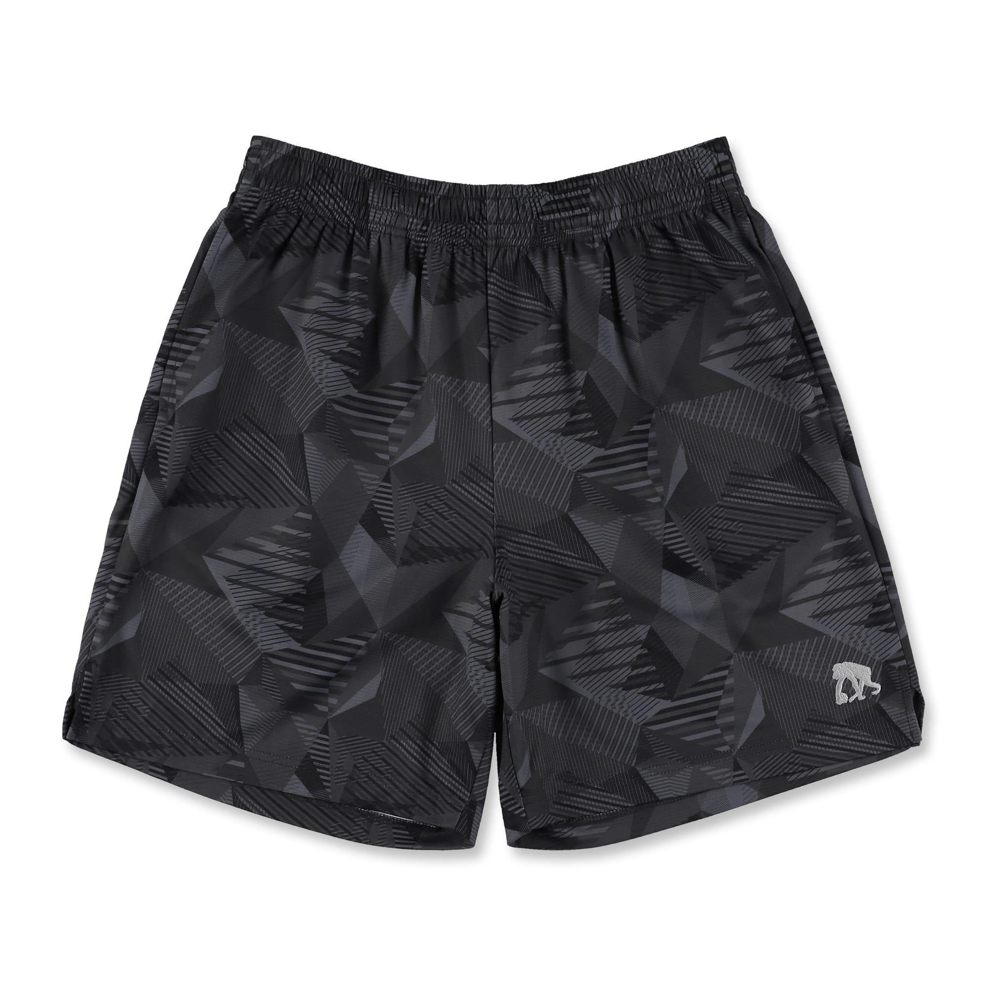 ひざ上丈］ワイドジオメトリック ズームアウト カットオフショート