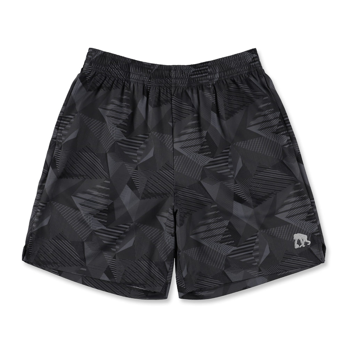 ［ひざ上丈］ワイドジオメトリック ズームアウト カットオフショートパンツ