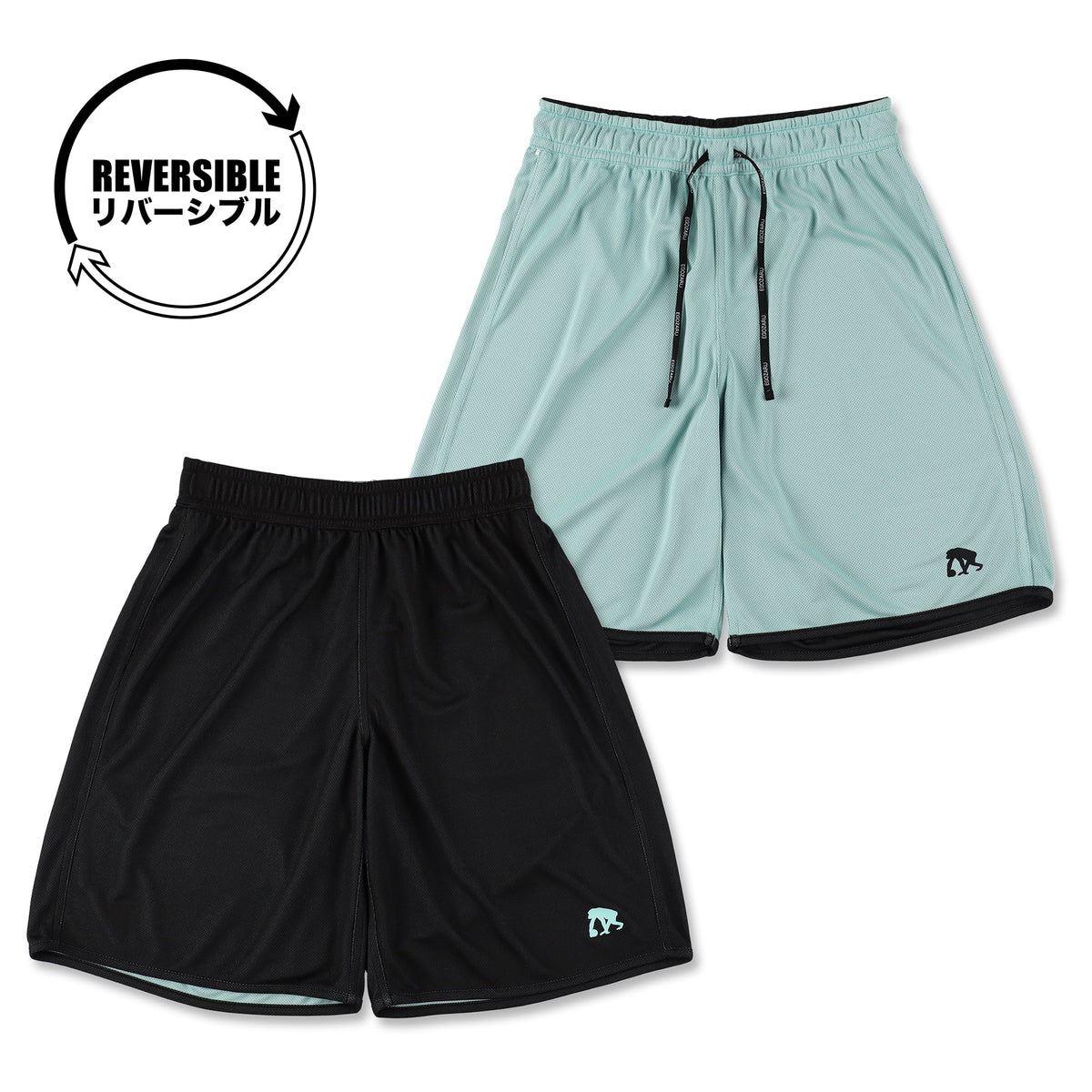 【上下セット】ライトウェイトリバーシブル（ブラック x ストーンミント）