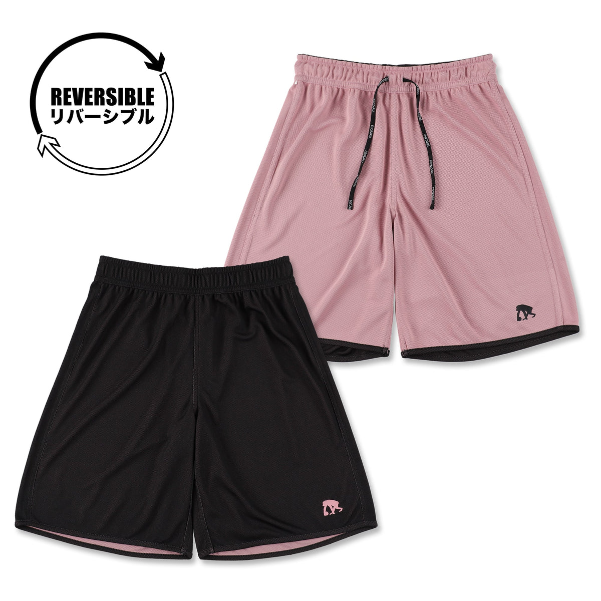 【上下セット】ライトウェイトリバーシブル（ブラック x ペールコーラル）