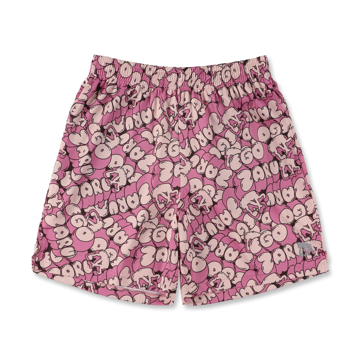 [ひざ上丈] バルーンロゴ カットオフショートパンツ