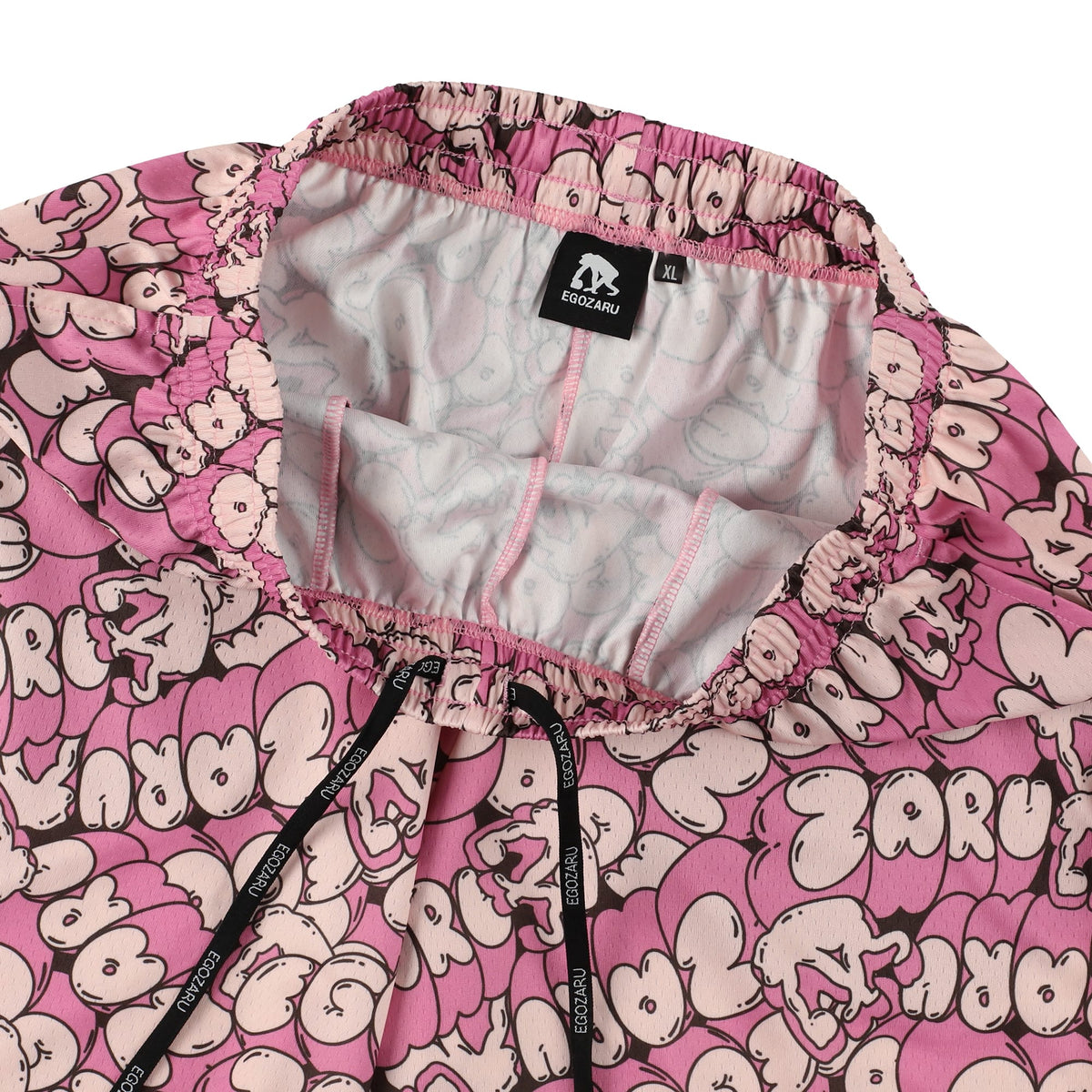 [ひざ上丈] バルーンロゴ カットオフショートパンツ