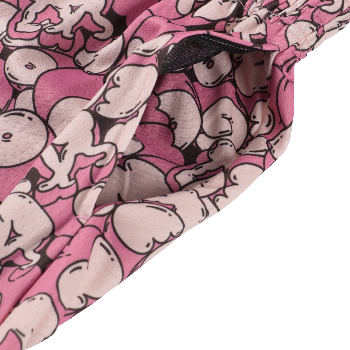 [ひざ上丈] バルーンロゴ カットオフショートパンツ