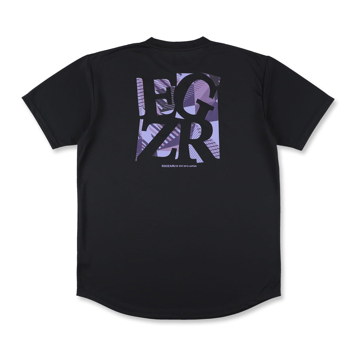 ワイドジオメトリック ソリッドカラー バックプリント Tシャツ