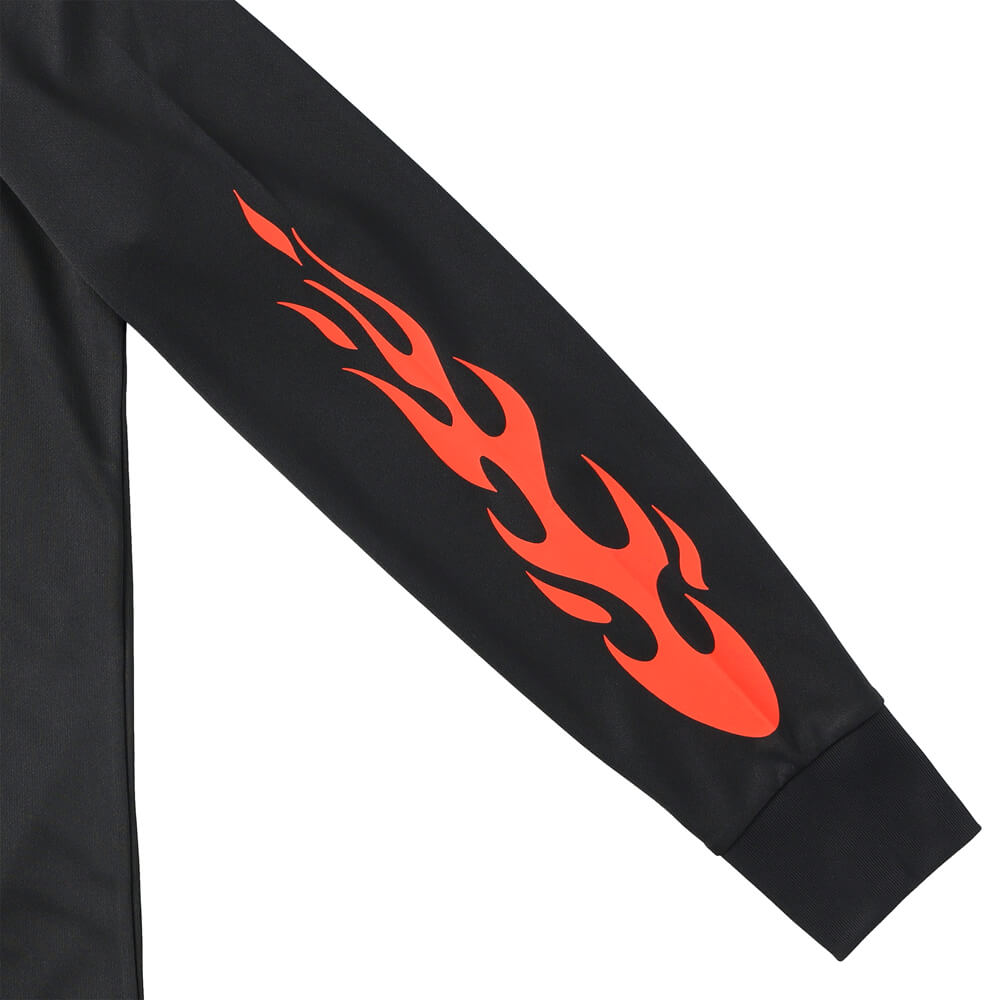 Flame sleeve print long T -shirt