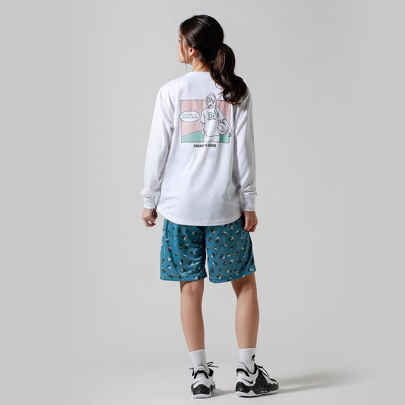 ラインアート ガール ロングTシャツ