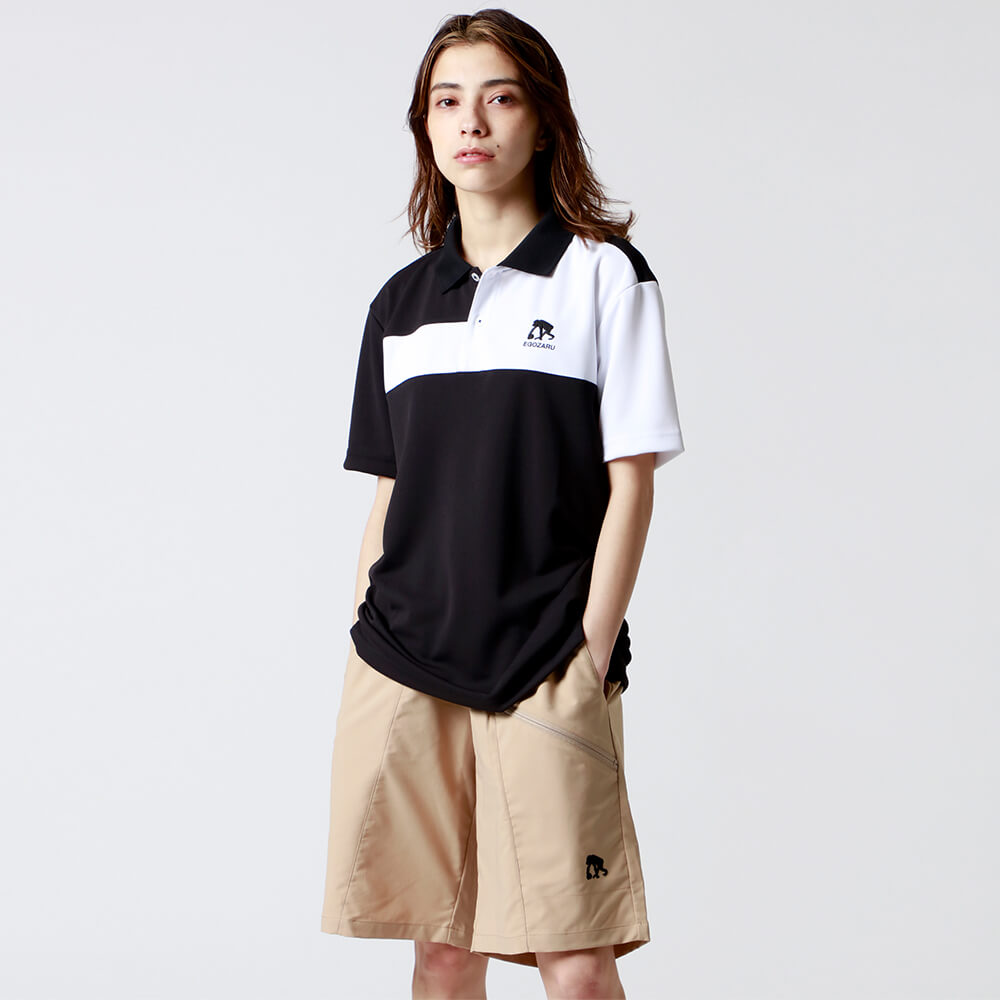 Chest switching polo shirt