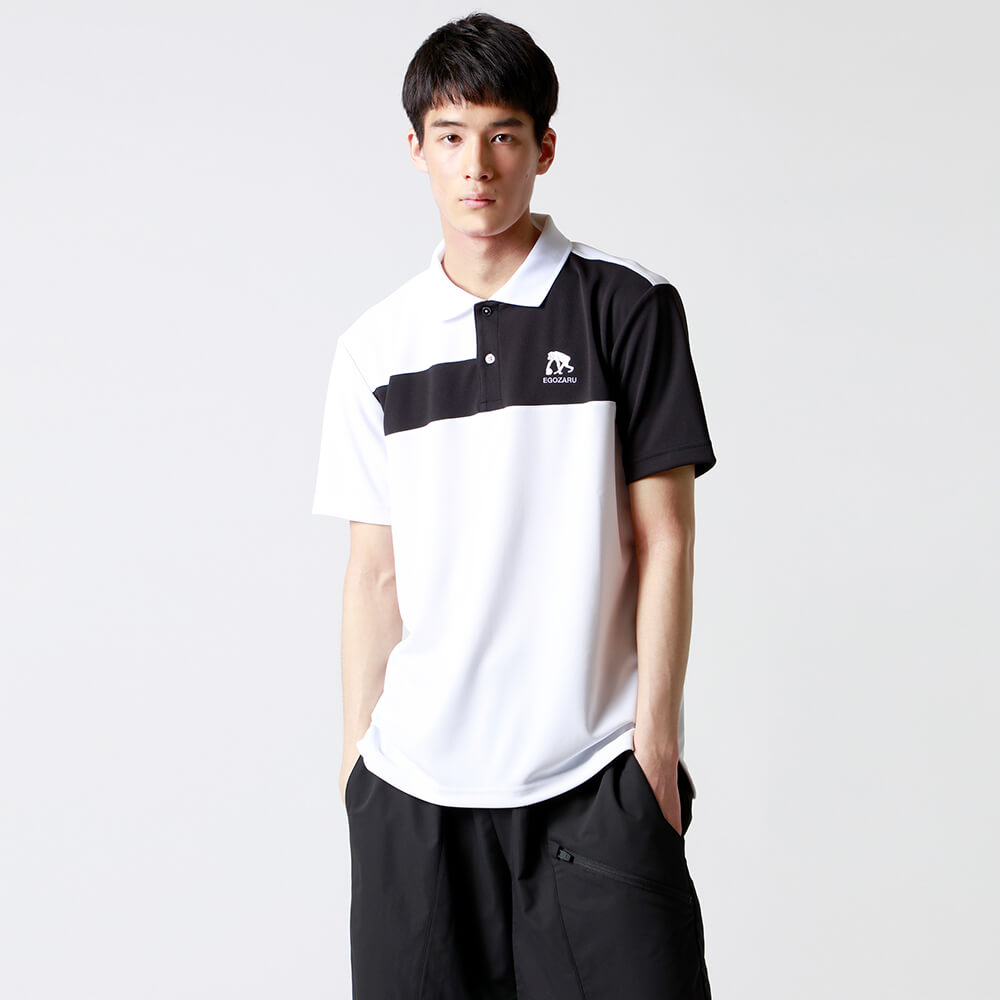 Chest switching polo shirt